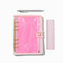 Pink Glitter Clear Spiral Notebook Set,
