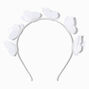 White Butterfly &amp; Pearl Crown Headband,