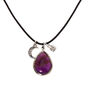 Stone Teardrop Pendant Necklace - Purple,