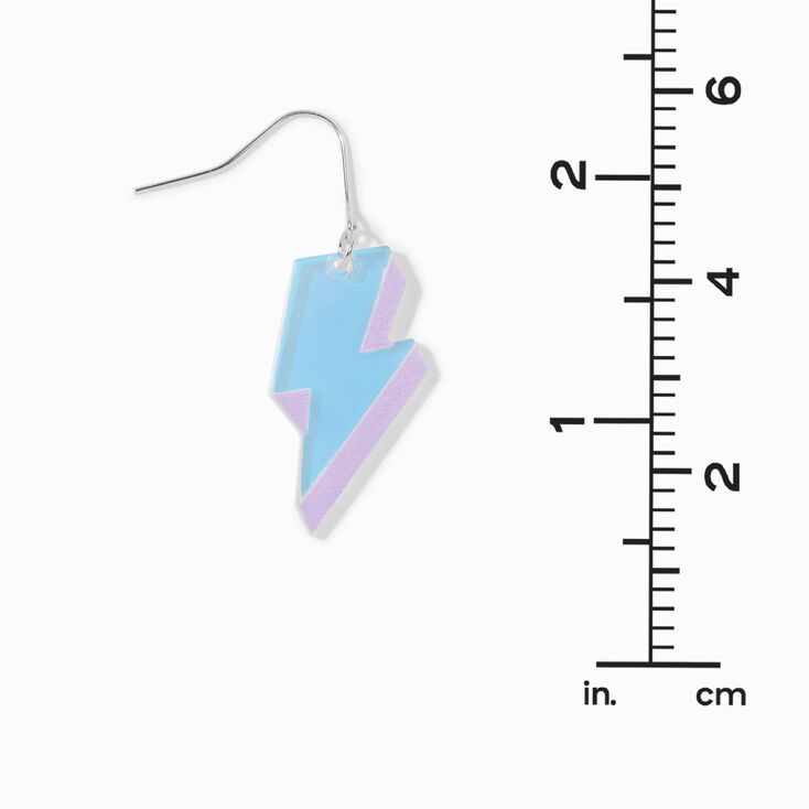 Blue &amp; Purple Acrylic Lightning Bolt 1&quot; Drop Earrings ,
