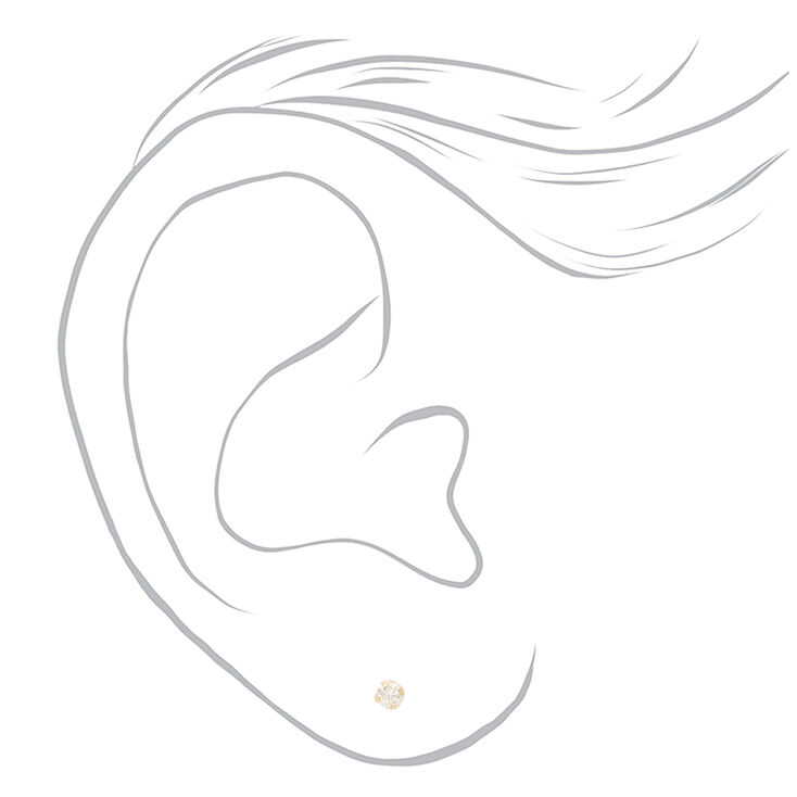 Round Diamond Stud Earrings 1/10 ct. tw. 14k Yellow Gold,