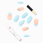 Blue Zebra Stiletto Vegan Faux Nail Set &#40;24 Pack&#41;,