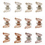 Glitter Butterfly Mini Hair Claws - Gold, 12 Pack,