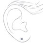 Silver-tone Cubic Zirconia 5mm Square Stud Earrings,