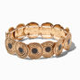 Gold-tone &amp; Black Enamel Coin Stretch Bracelet,