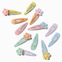 Barrettes clic clac marguerite pastel - Lot de 12,