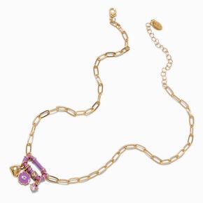 Purple Carabiner Charm Pendant Necklace,