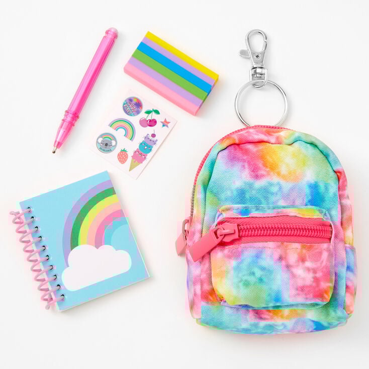 Tie-Dye 4&#39;&#39; Backpack Stationery Set - Rainbow,