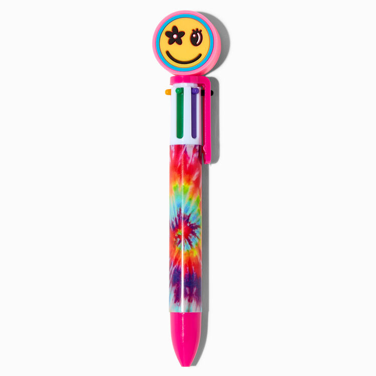 Daisy Happy Face Tie Dye Multicolored Pen,