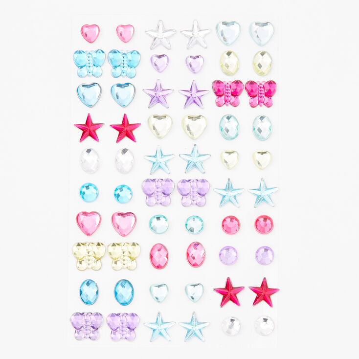 Claire&#39;s Club Neon Star Stick On Earrings - 30 Pack,