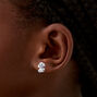 White Fuzzy Puppy Stud Earrings,