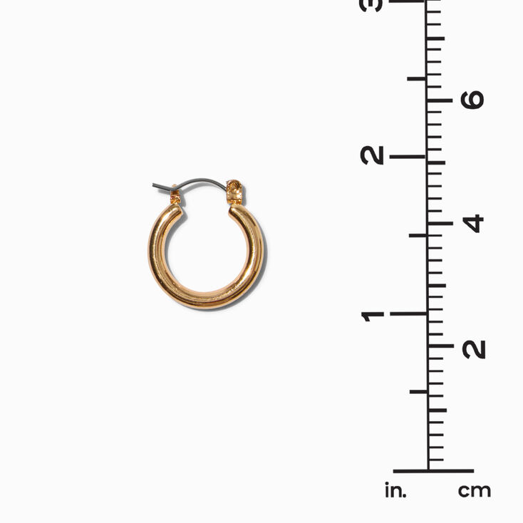 Gold-tone Tube Hoop Earrings Stack - 3 Pack,