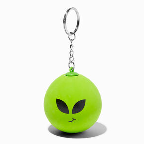 Porte-cl&eacute;s boule anti-stress extra-terrestre vert fluo,