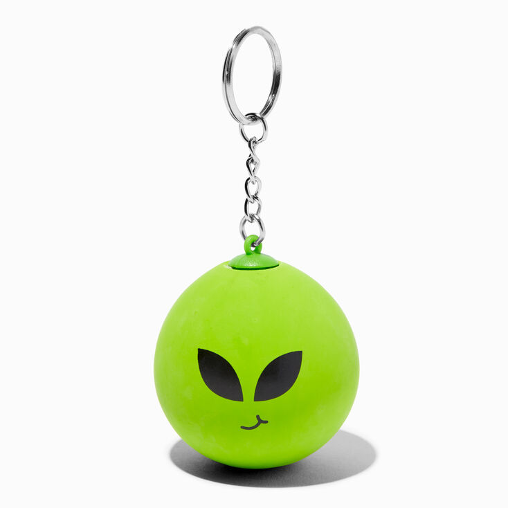 Neon Green Alien Stress Ball Keyring,