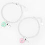 Best Friends Heart Lock Charm Bracelets - 2 Pack,