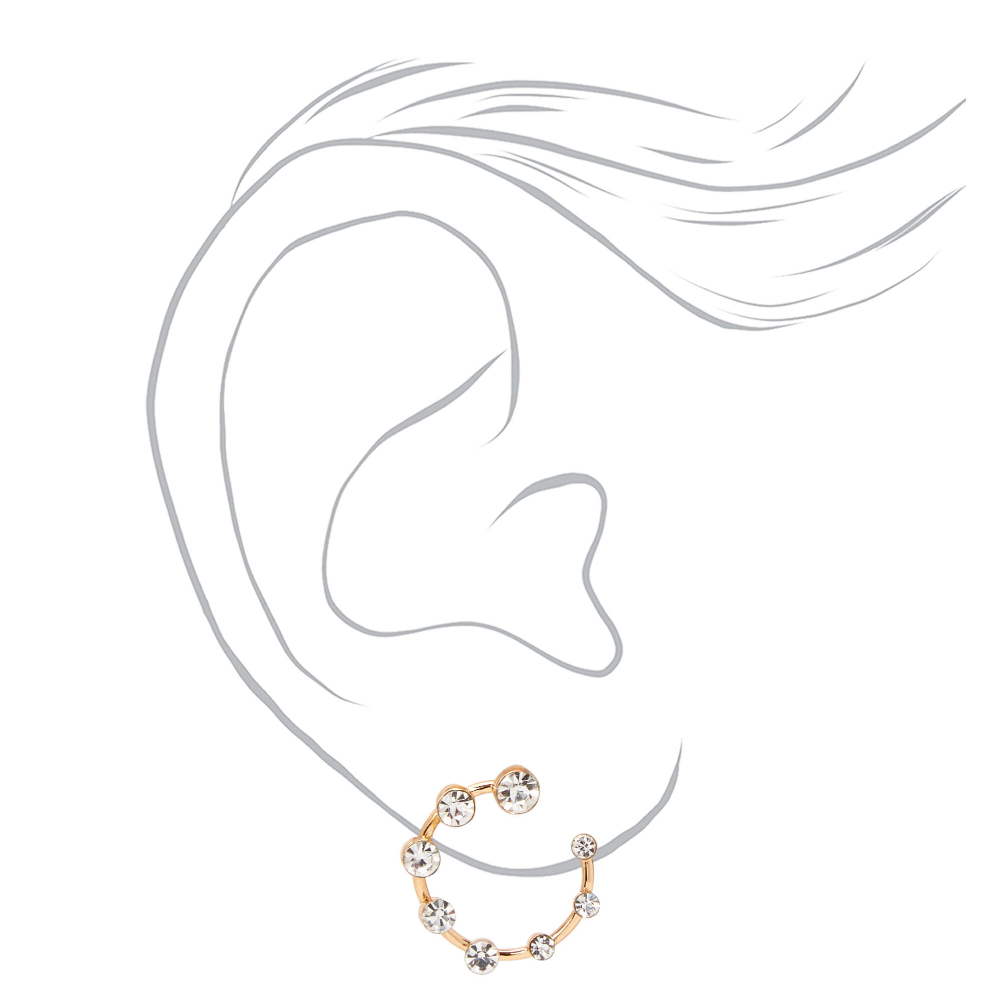 Gold Embellished Open Circle Stud Earrings,