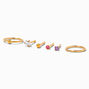 Titanium Gold-tone 20G Embellished Mixed Nose Rings - 6 Pack,