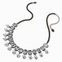 Hematite Large Rhinestone &amp; Pearl Choker Necklace,