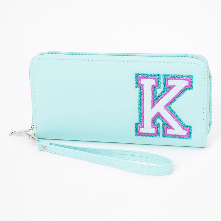 Claire's Pochette poignet à initiale vert menthe style universitaire - K