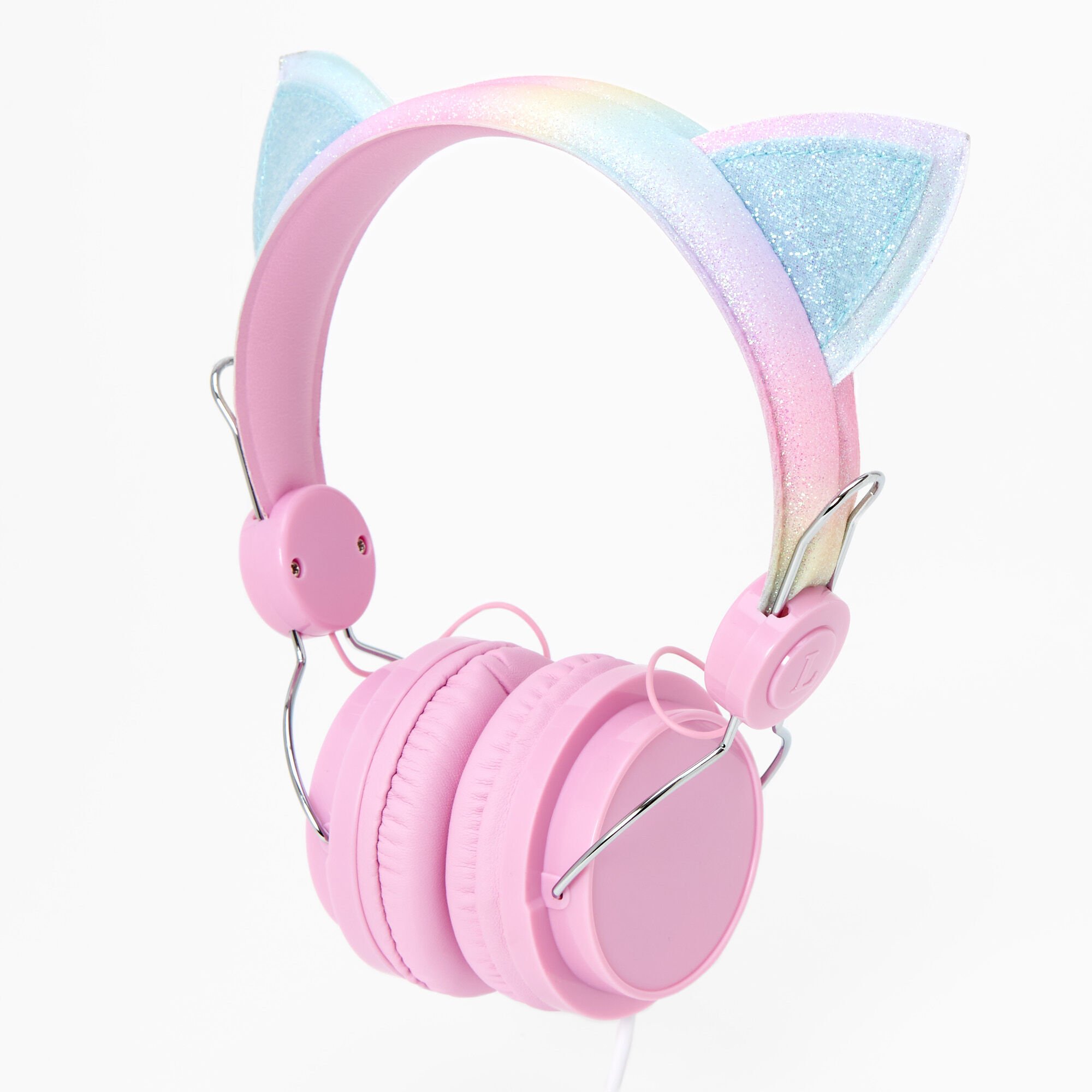 View Claires Cat Ear Glitter Headphones Rainbow information