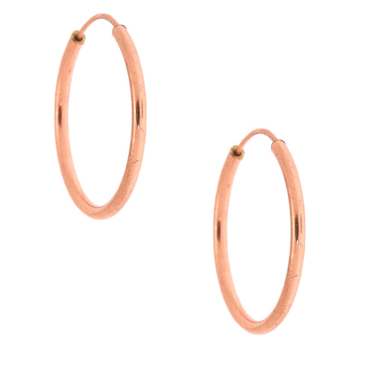 18kt Rose Gold 15MM Infinity Hoop Earrings,