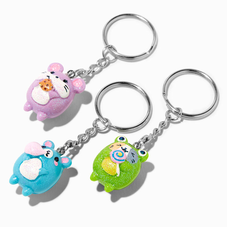 Glitter Food Critters Best Friends Keychains - 8 Pack,