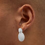 Silver-tone Textured Double Disc 2&quot; Drop Earrings,