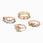 Gold-tone Iridescent Celestial Ring Set - 4 Pack,
