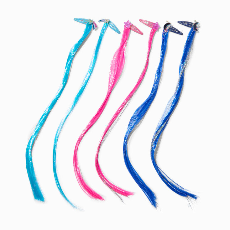 Claire&#39;s Club Starry Faux Hair Snap Hair Clips - 6 Pack,