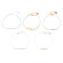 Rose Gold Bead Chain Bracelets - 5 Pack,
