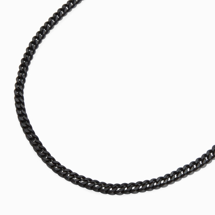 Black Curb Chain Necklace,