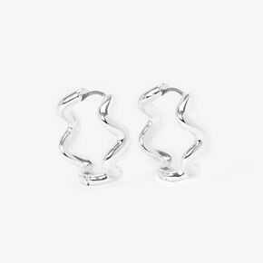 Gold & White Enamel 15MM Huggie Hoop Earrings