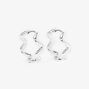 Silver Squiggle Zig Zag 20MM Hoop Earrings,