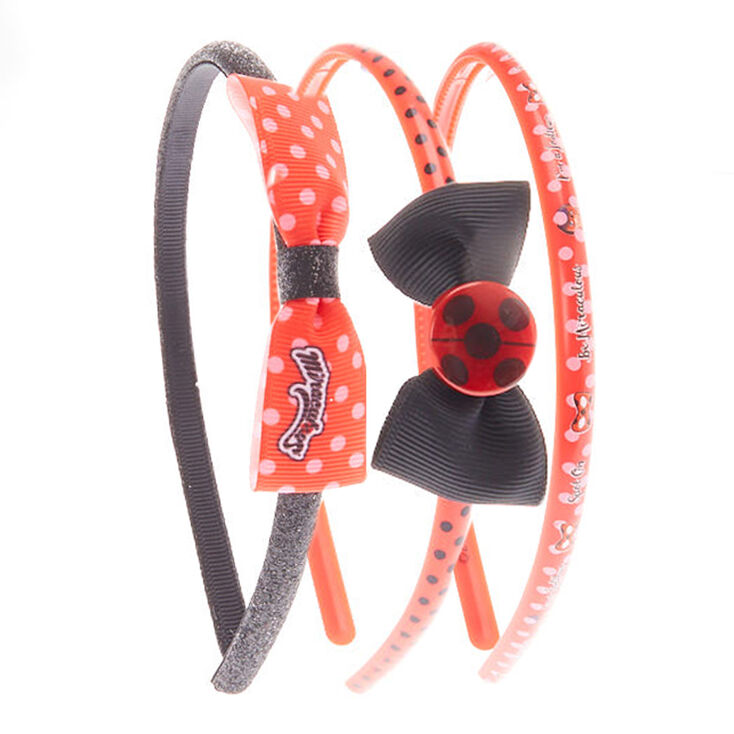 Miraculous&trade; Polka Dot Bow Headbands - Red/Black, 3 Pack,