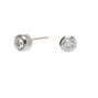Sterling Silver Cubic Zirconia 3mm Round Bezel Stud Earrings,