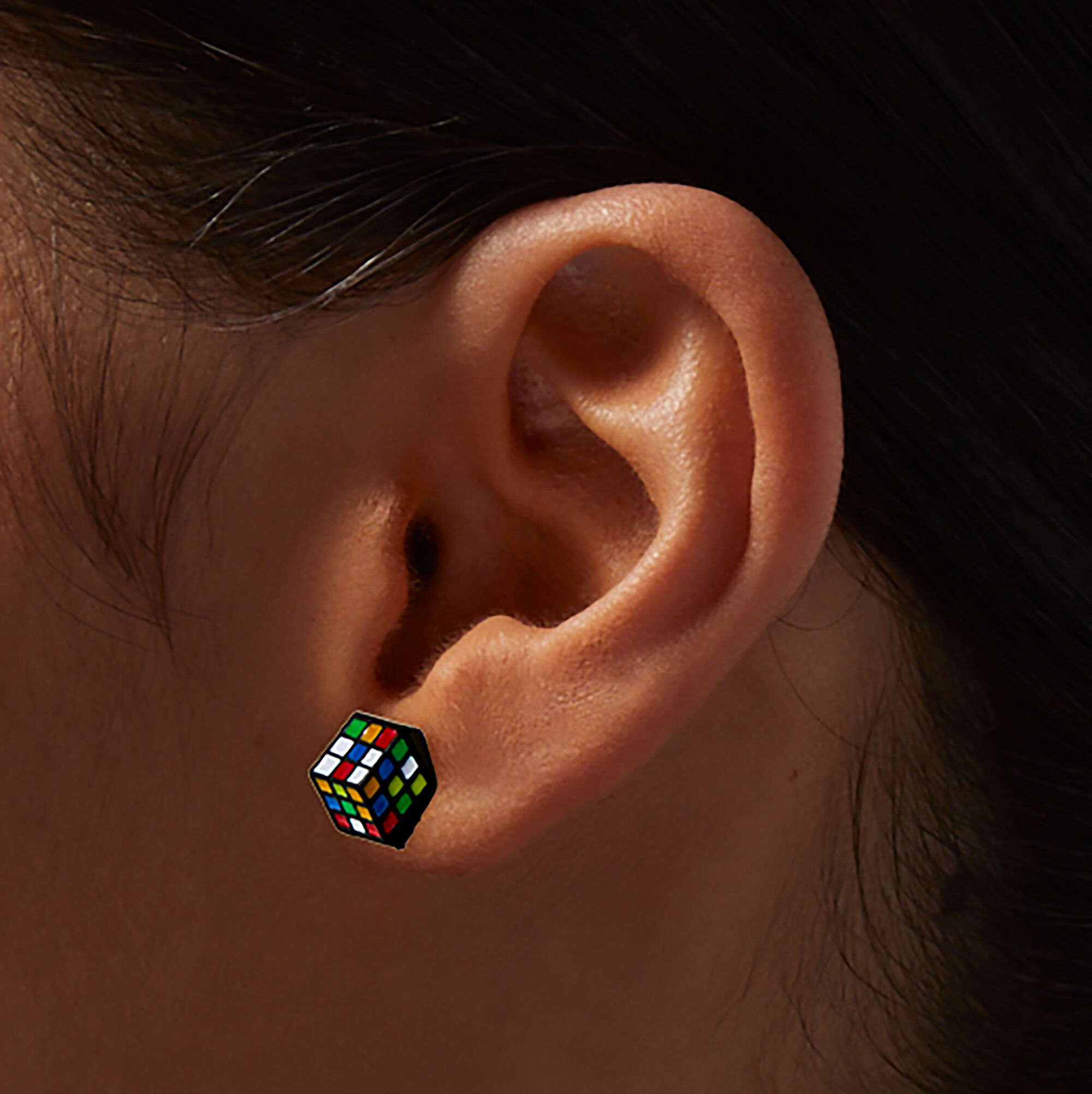Puzzle Cube Stud Earrings,