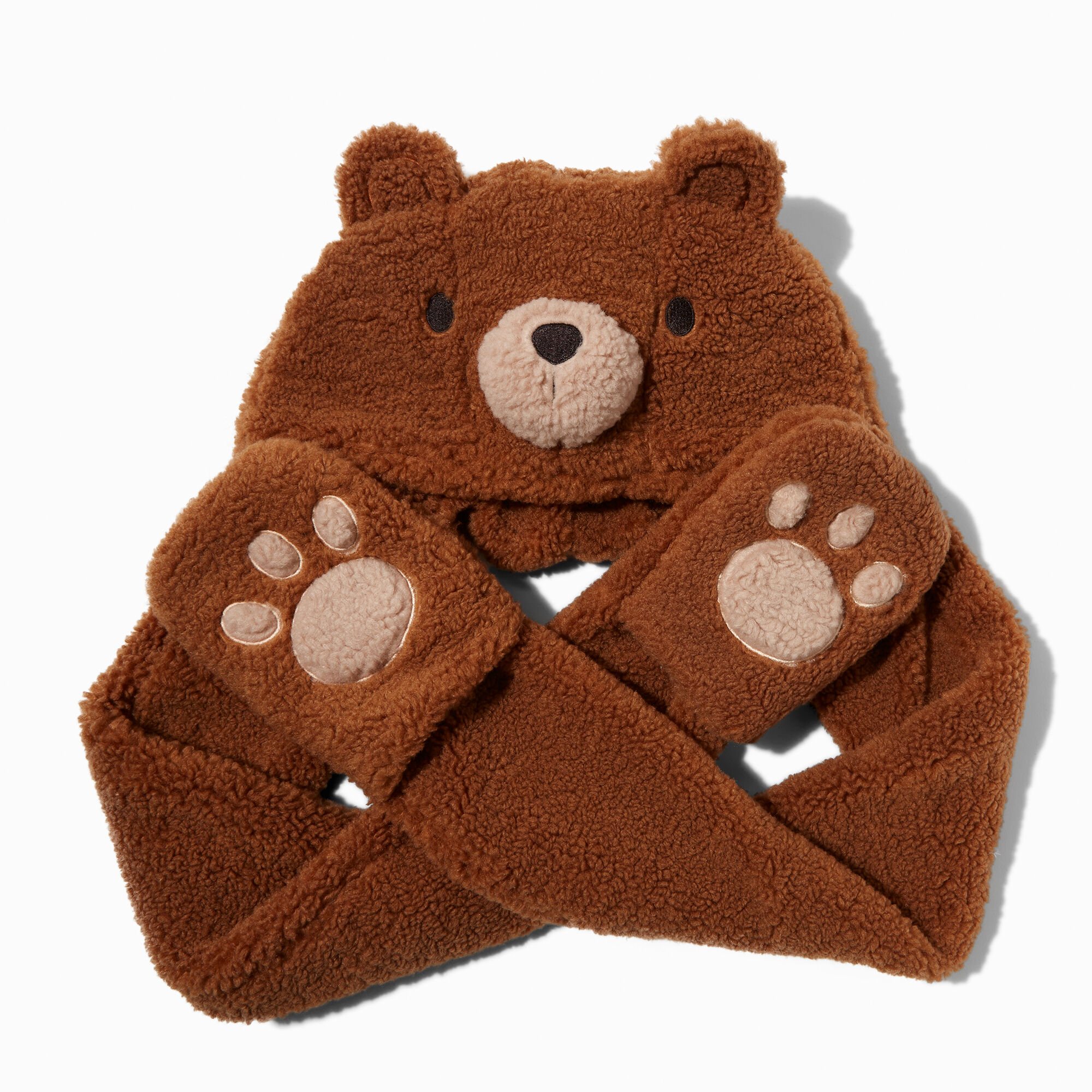 View Claires Bear Hood Brown information