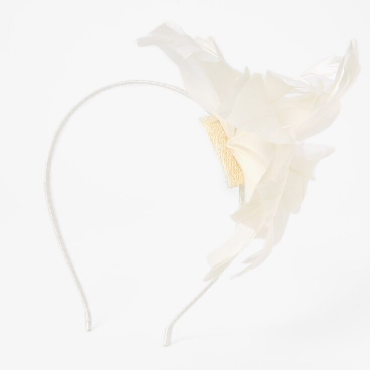 White Feather Floral Fascinator,