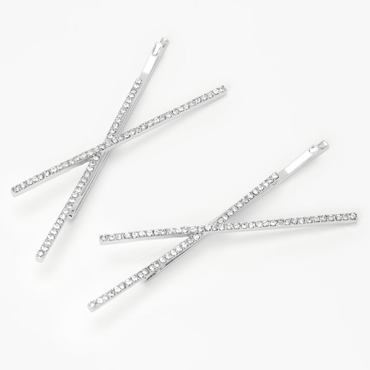 Rhinestone Criss Cross Hair Pins - 2 Pack,