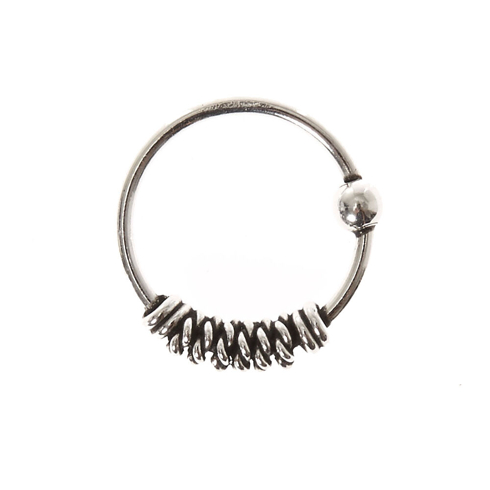 Sterling Silver 20G Antique Nose Ring,