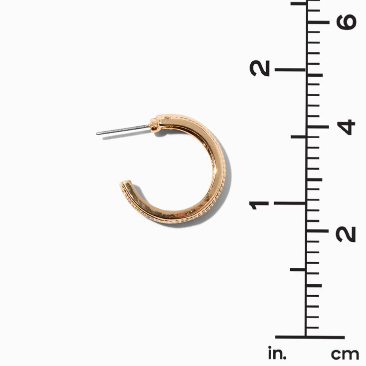 Gold-tone Tire Print 20mm Hoop Earrings,