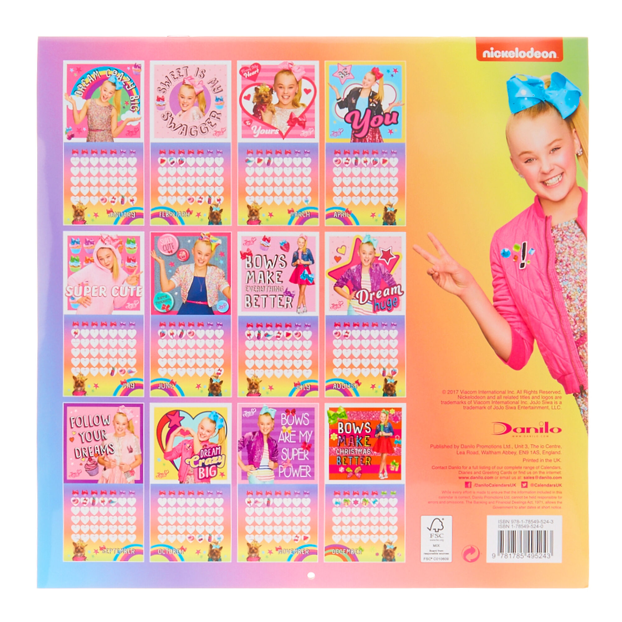 JoJo Official 2018 Calendar Claire's