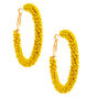 Gold 50MM Beaded Hoop Earrings - Yellow,