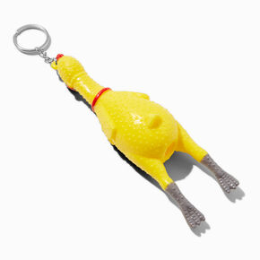 Rubber Chicken Squeeze Keyring,