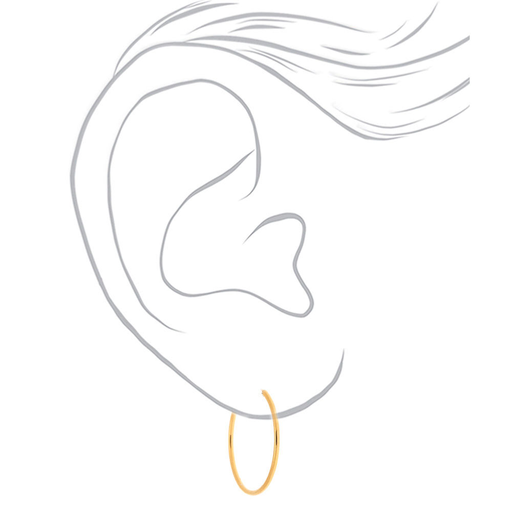 C LUXE by Claire's 18k Gold Plated 20MM Endless Hoop Earrings,