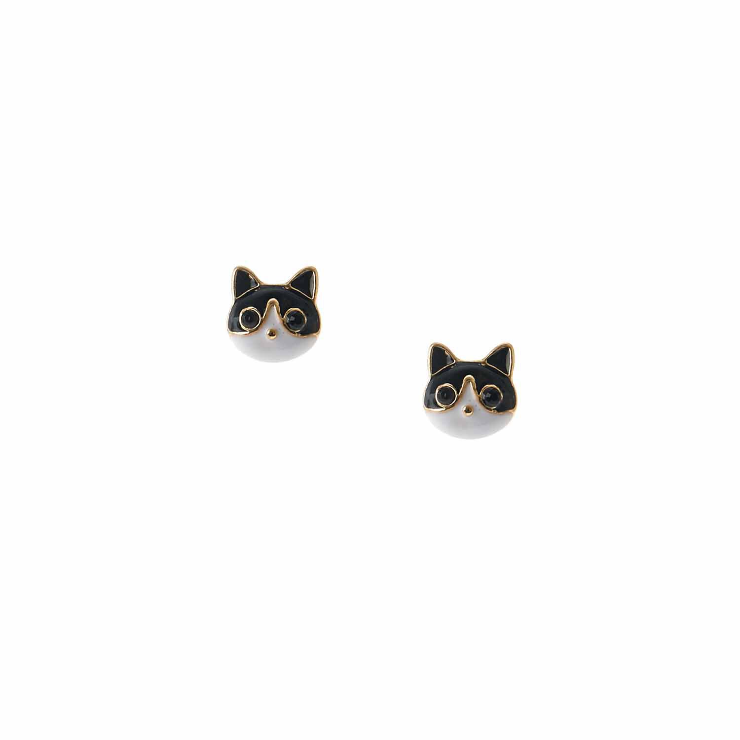 Cat Stud Earrings Black Cat Earrings Halloween Earrings Kids Earrin   maebeas