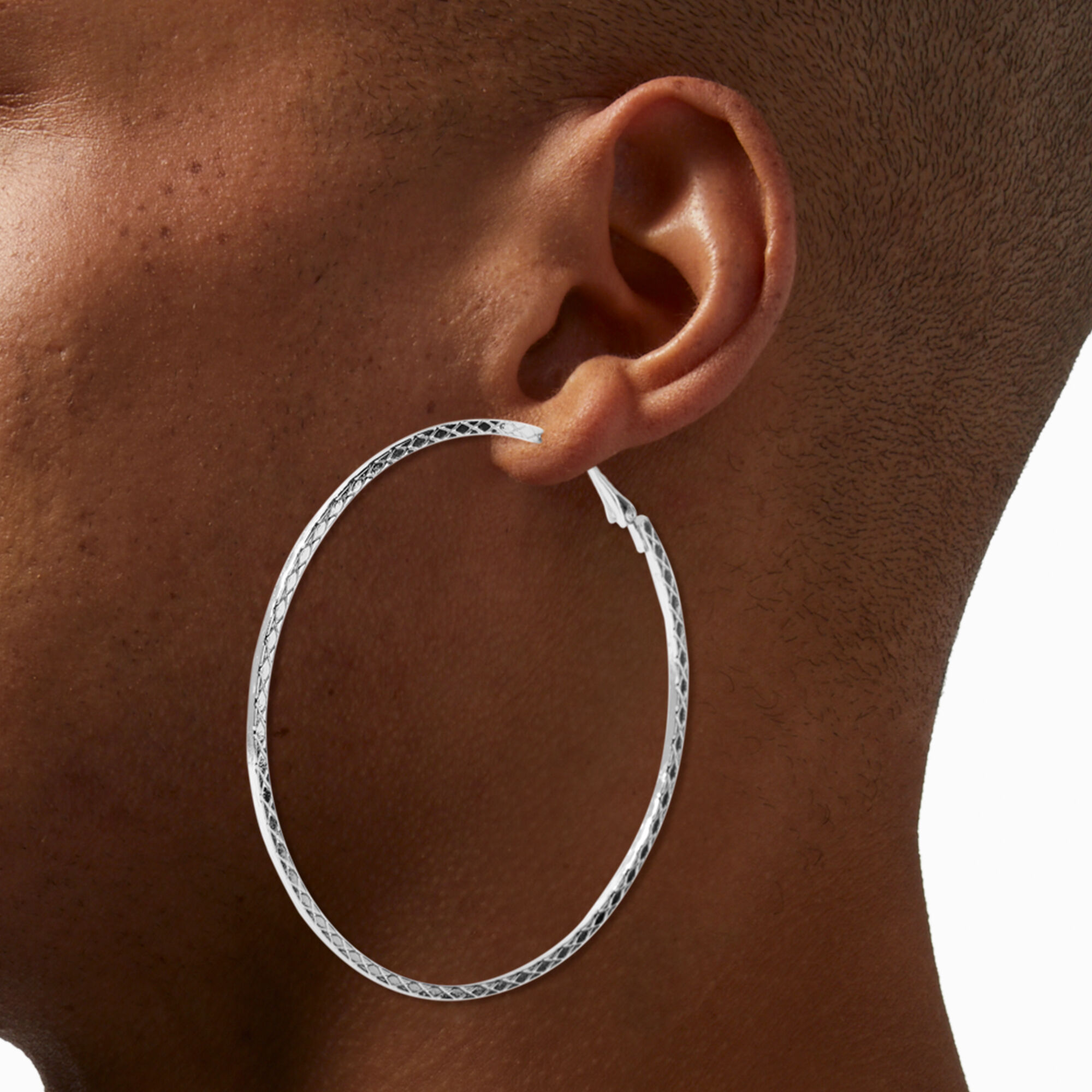 80mm sterling silver shop hoop earrings