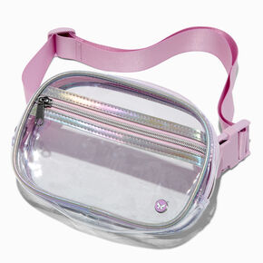 Iridescent Lavender Clear Belt Bag,