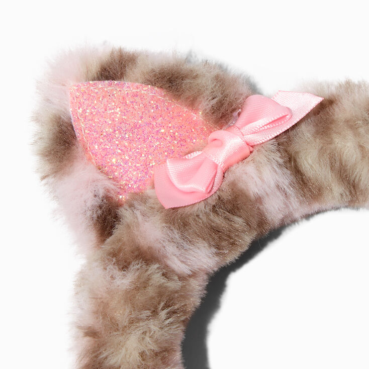 Claire&#39;s Club Pink Snow Leopard Ear Muffs,