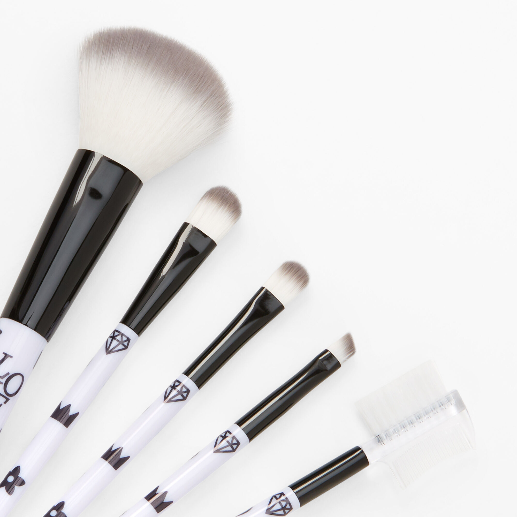 Black & White Status Makeup Brushes - 5 Pack,